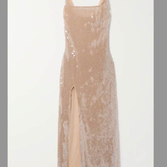 STAUD Sequin Dress in Nude and Silver - Picture 3 of 6